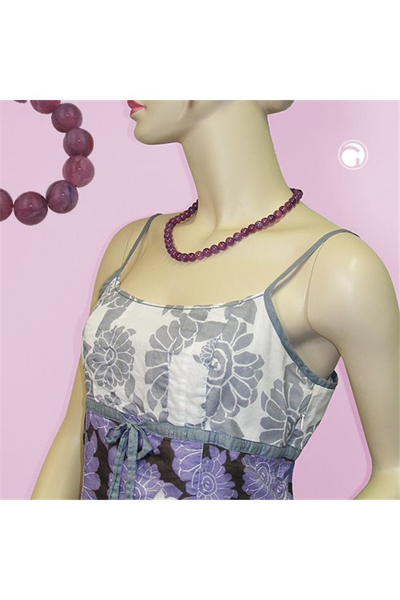 NECKLACE BEADS 10MM LILAC-PURPLE 50CM