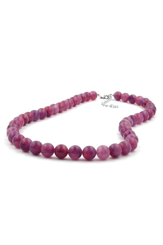 NECKLACE BEADS 10MM LILAC-PURPLE 45CM