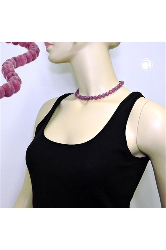 NECKLACE BEADS 10MM LILAC-PURPLE 40CM