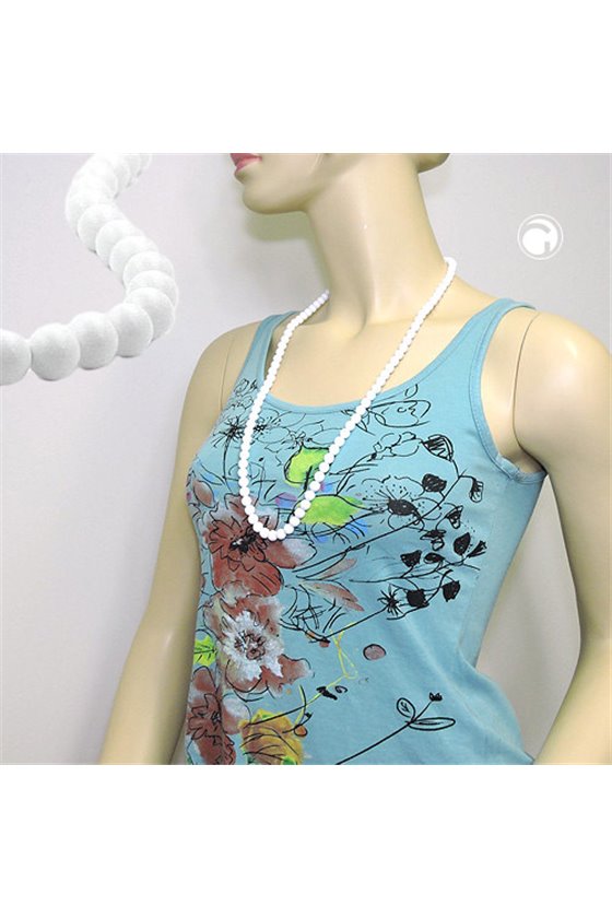NECKLACE BEADS 8MM MARBELED 80CM