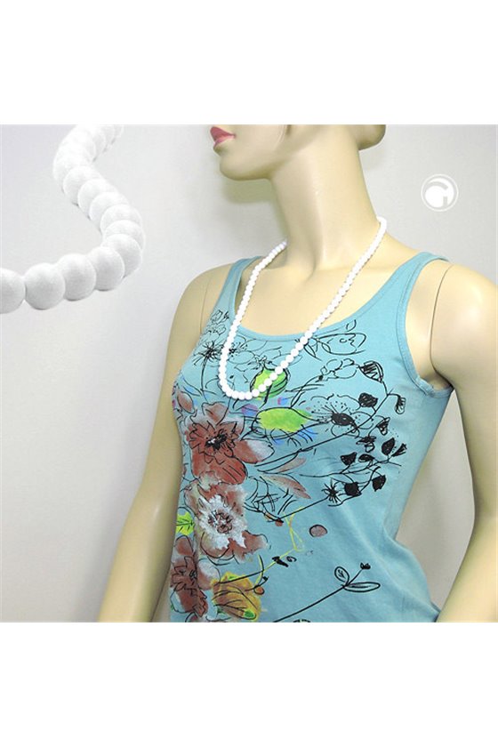 NECKLACE BEADS 8MM MARBELED 70CM