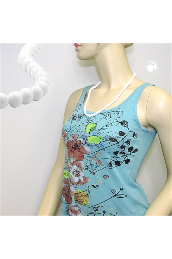 NECKLACE BEADS 8MM MARBELED 60CM