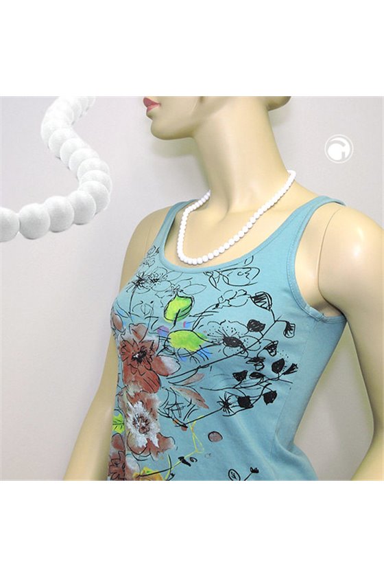 NECKLACE BEADS 8MM MARBELED 55CM