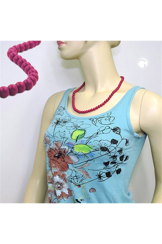 CHAIN WITH PURPLE BEADS 8MM 55CM