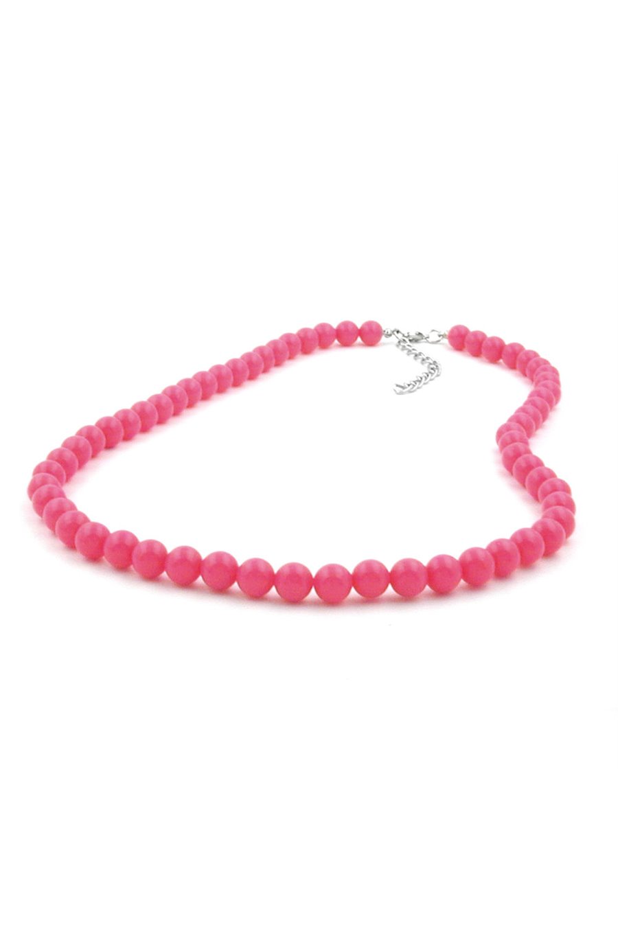 NECKLACE BEADS ROSE-PINK 8MM 80CM