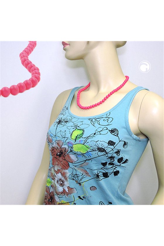 NECKLACE BEADS ROSE-PINK 8MM 55CM