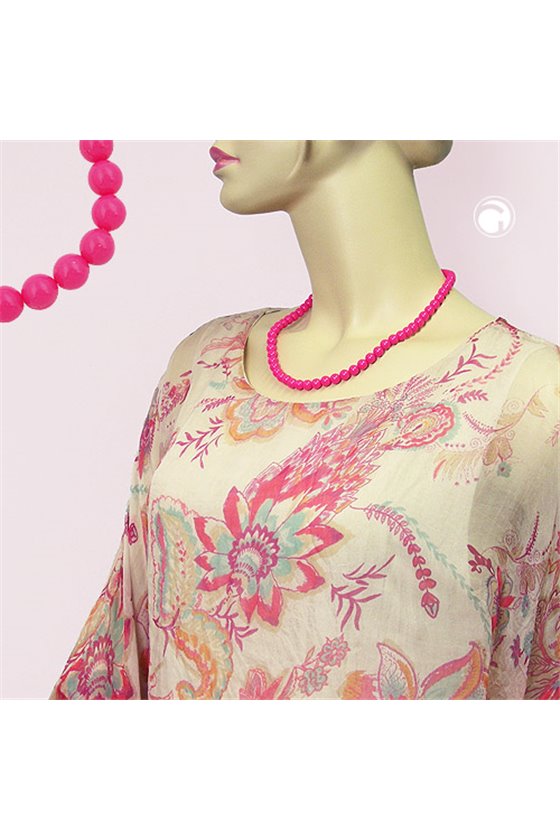 NECKLACE BEADS ROSE-PINK 8MM 50CM