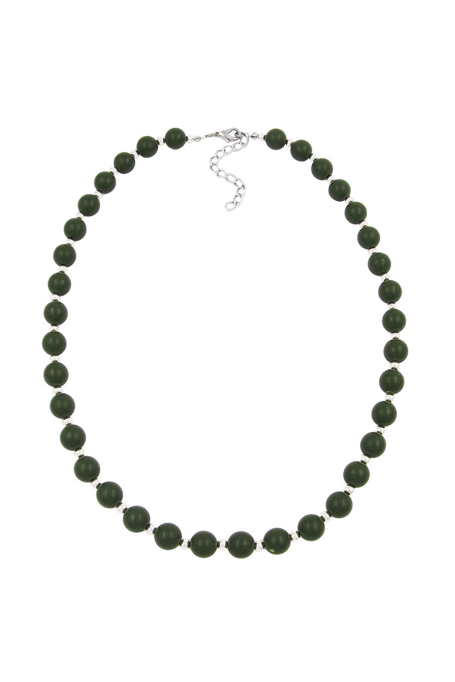 NECKLACE OLIVE GREEN BEADS