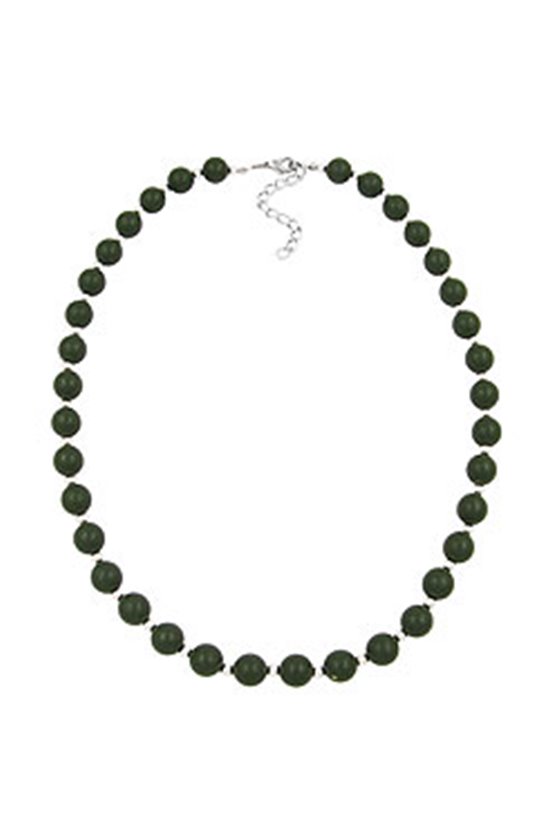 NECKLACE OLIVE GREEN BEADS