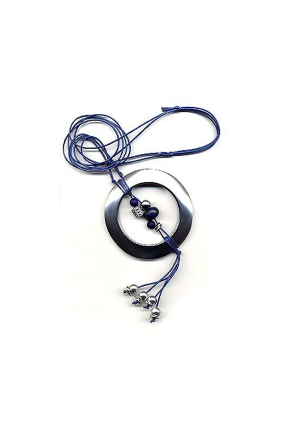 NECKLACE RING SILVER BANGLE & BEADS 110CM