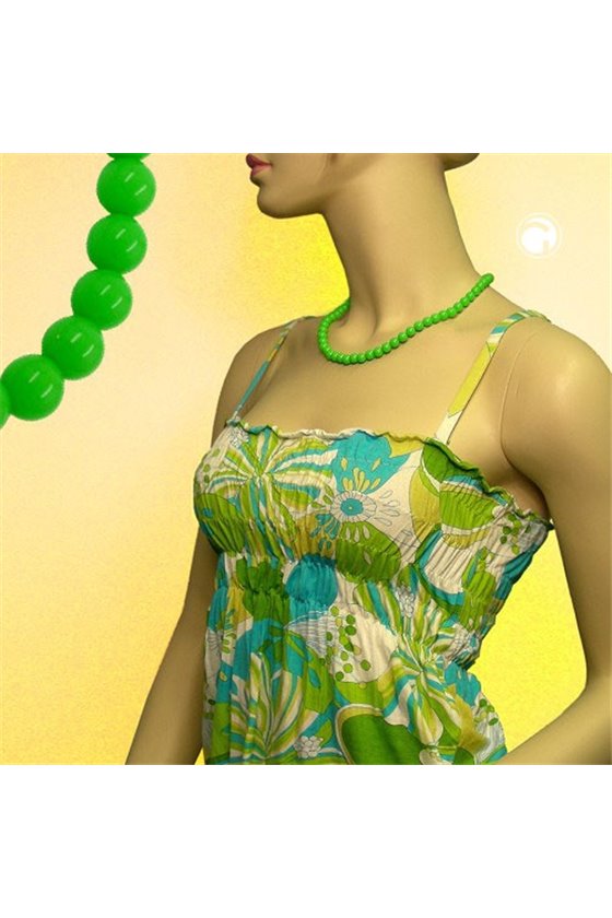 NECKLACE BEADS 8MM GREEN SHINY 45CM