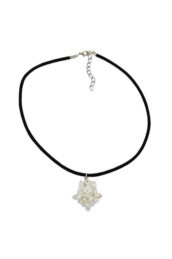 NECKLACE ROSE SILVER-COLOURED/ MATTE-FINISH
