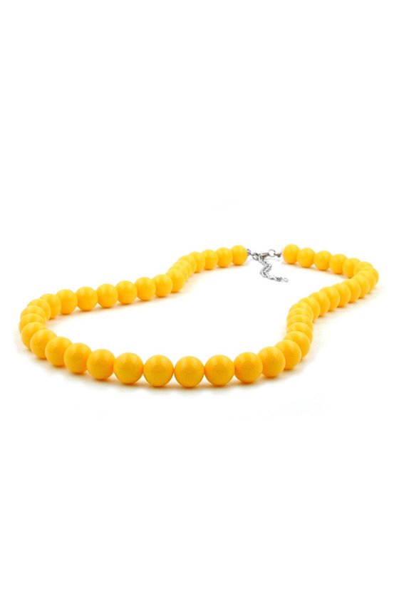 NECKLACE BEADS 8MM YELLOW 40CM