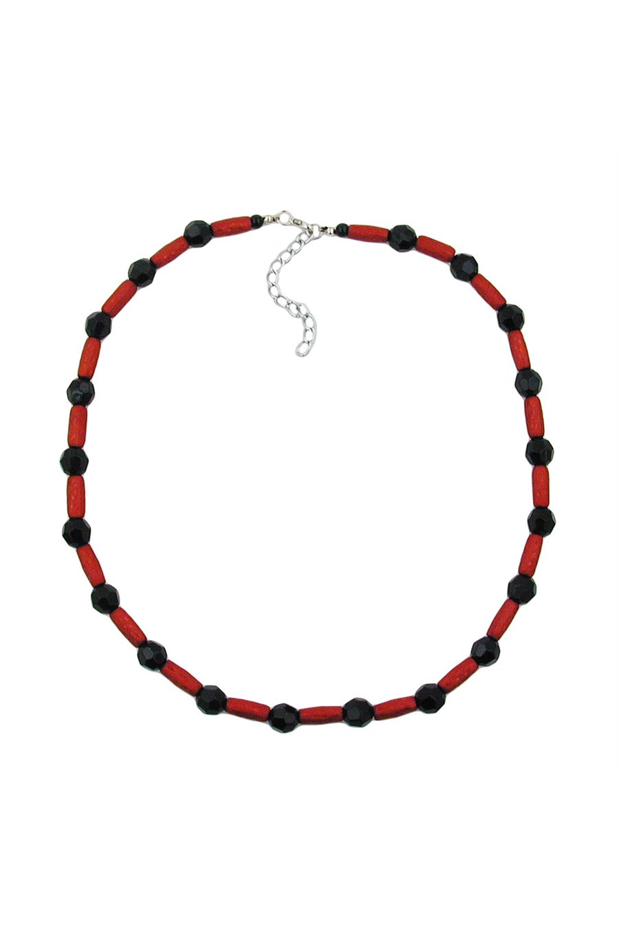 NECKLACE RED AND BLACK BEADS