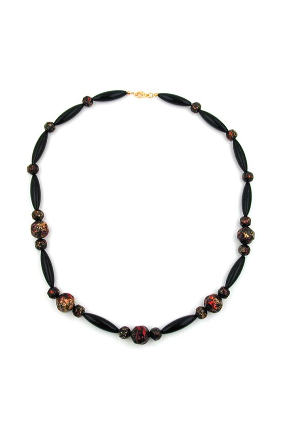 NECKLACE RED/ BLACK LACQUERED