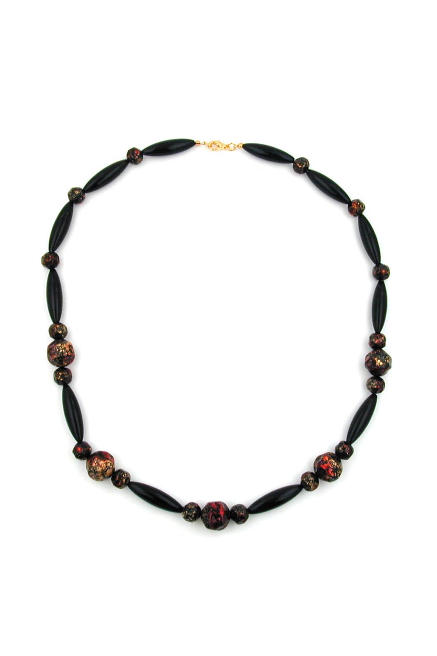 NECKLACE RED/ BLACK LACQUERED