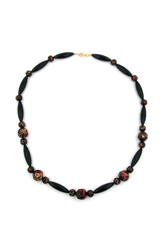 NECKLACE RED/ BLACK LACQUERED