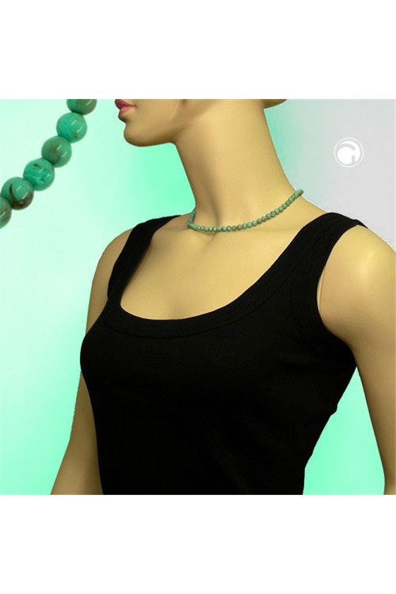 NECKLACE BEADS 6MM TURQUOISE