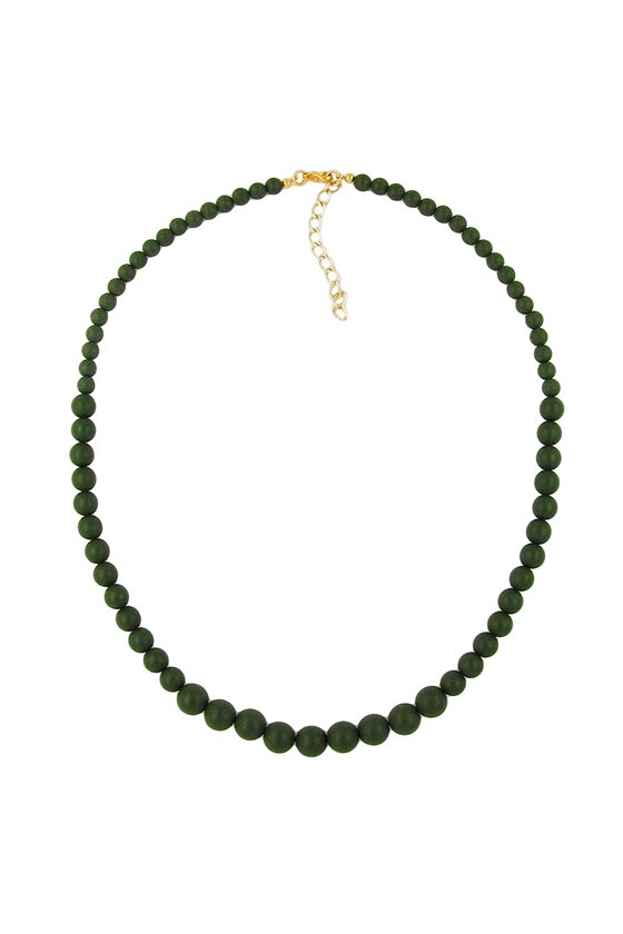 NECKLACE BEADS 6/8/10MM OLIVE GREEN