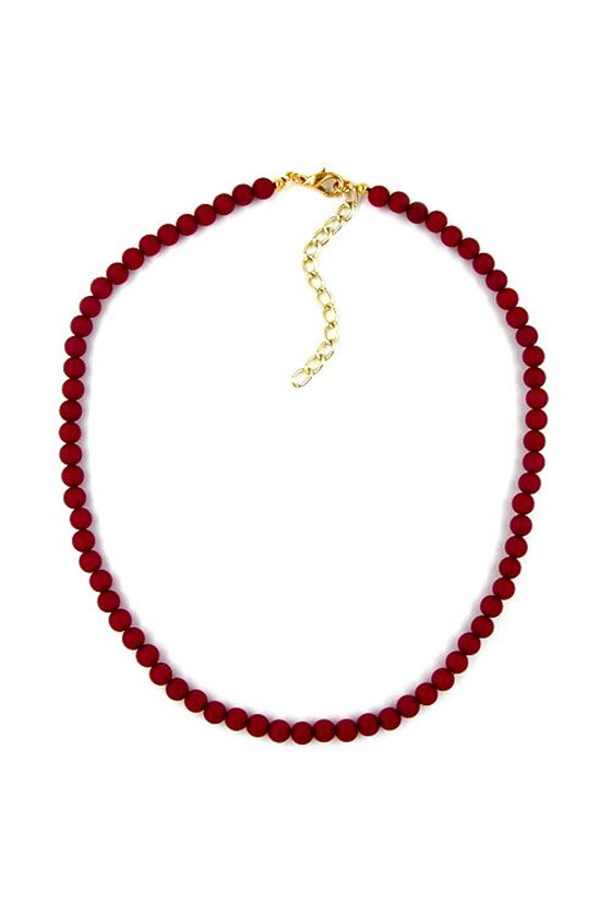 NECKLACE BEADS BORDEAUX/ DULL