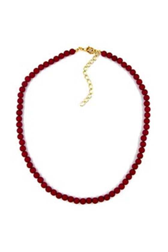 NECKLACE BEADS BORDEAUX/ DULL