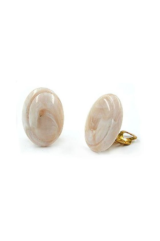 CLIP-ON EARRING BEIGE MARBLED SHINY