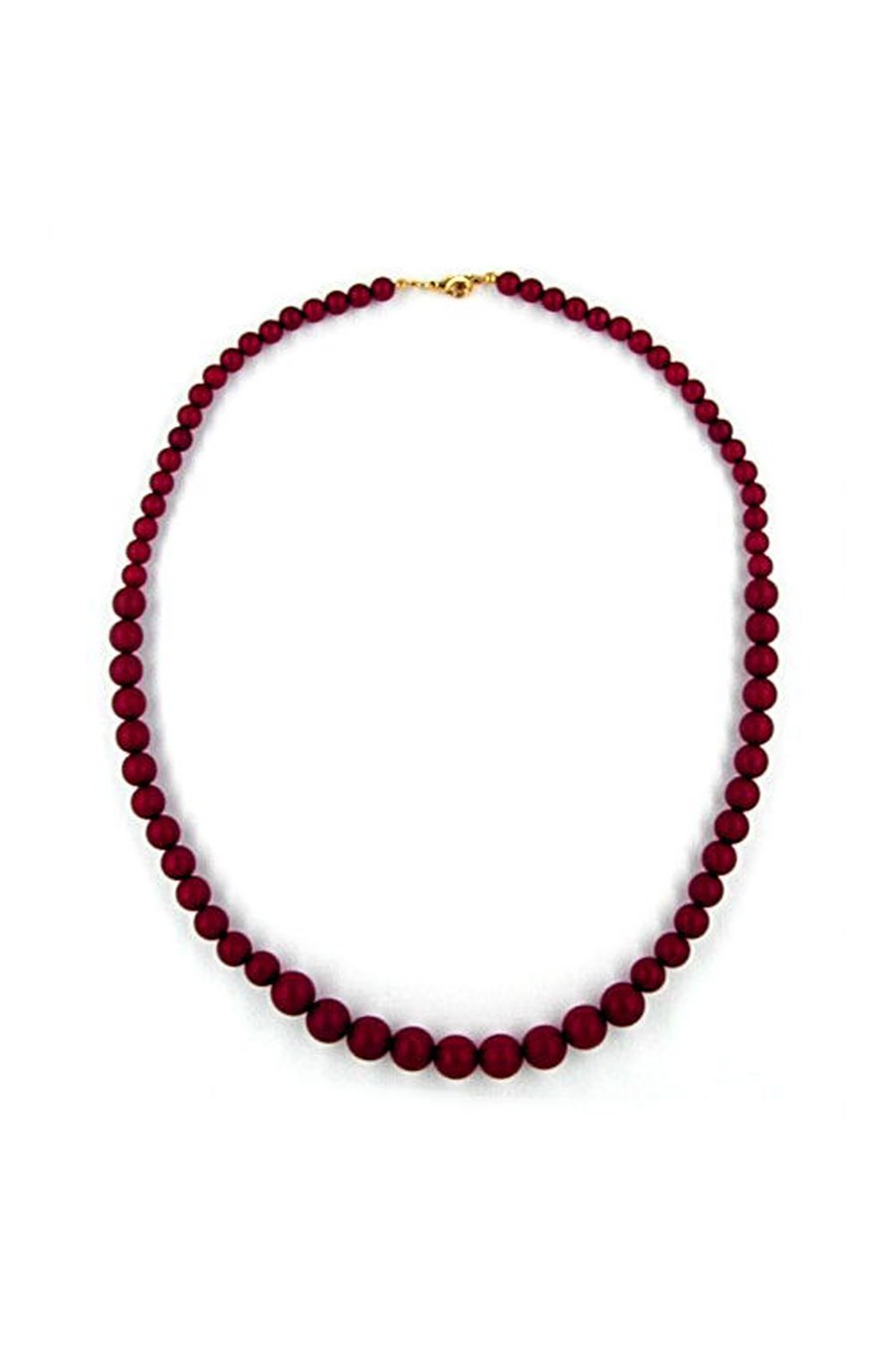 NECKLACE BEAD CHAIN CLARET MATTE MIXED SIZE BEADS 50CM