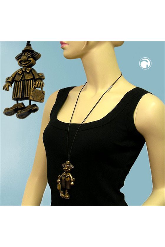 NECKLACE CLOWN ANTIQUE-BRASS 90CM