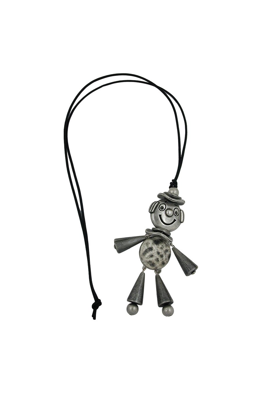 NECKLACE JUMPING JACK ANTIQUE-SILVER 90CM