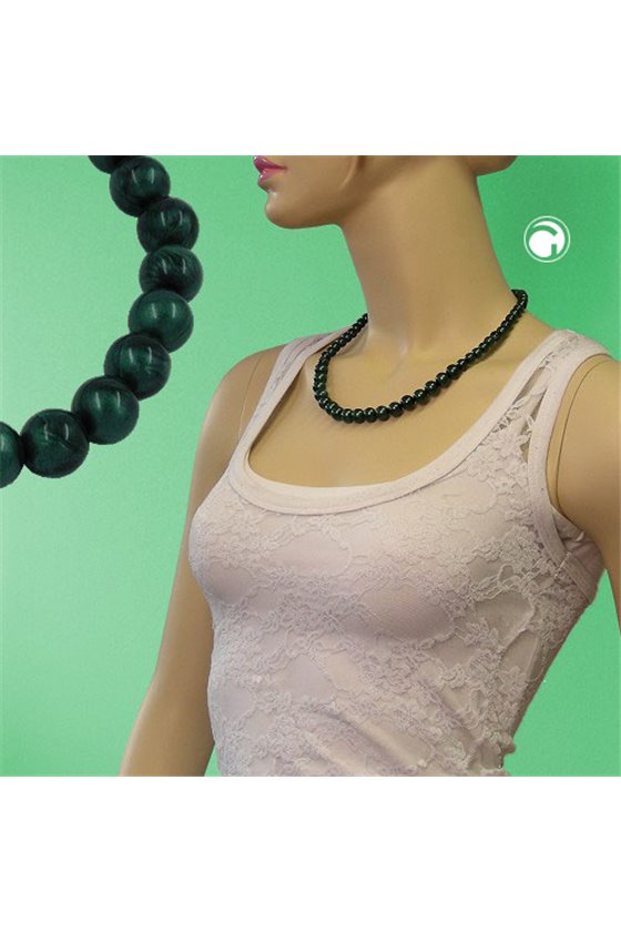 NECKLACE BEADS 8-10MM GREEN