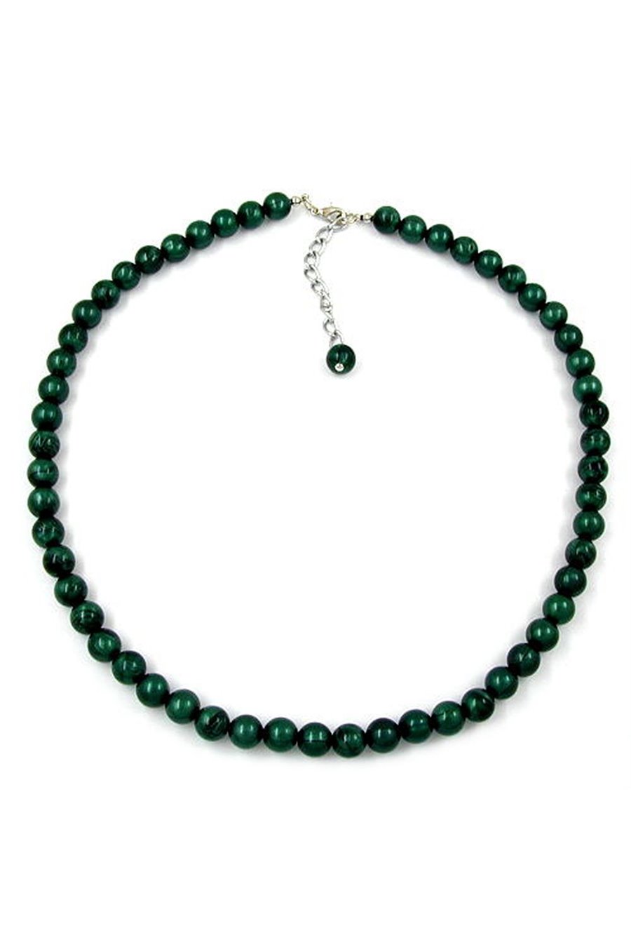NECKLACE DARK-GREEN BEADS 8MM