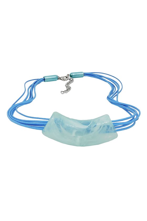 NECKLACE TUBE FLAT CURVED TURQUOISE