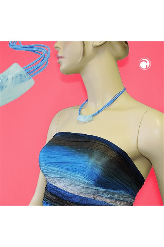NECKLACE TUBE FLAT CURVED TURQUOISE