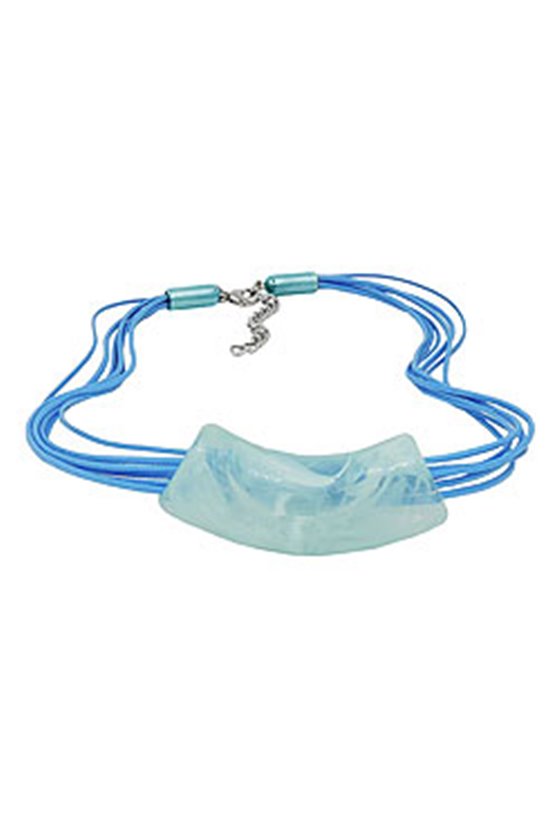 NECKLACE TUBE FLAT CURVED TURQUOISE