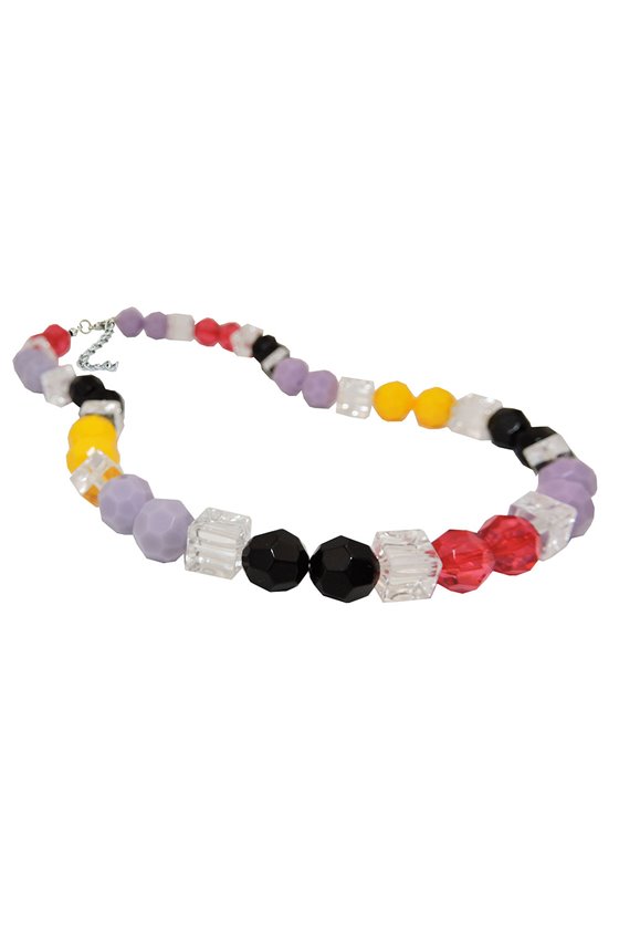 NECKLACE HONEYCOMB BEADS MULTICOLOR FACETED