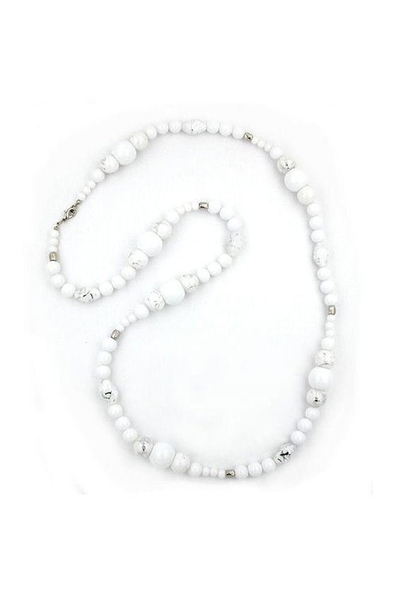 NECKLACE BEADS SILVER-TONE 95CM