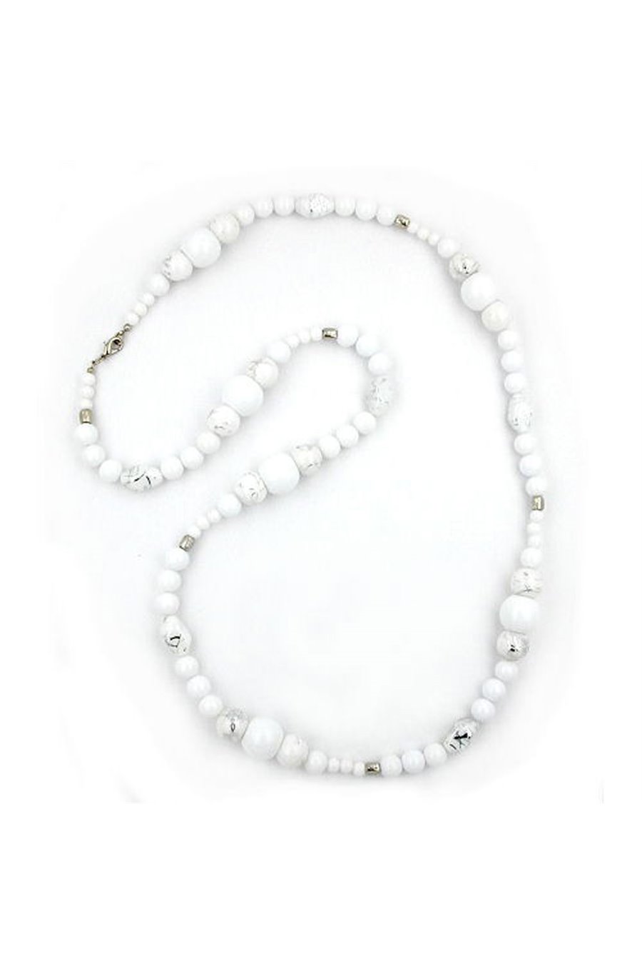 NECKLACE BEADS SILVER-TONE 95CM