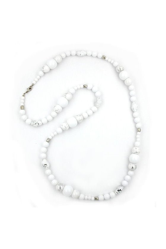 NECKLACE BEADS SILVER-TONE 95CM