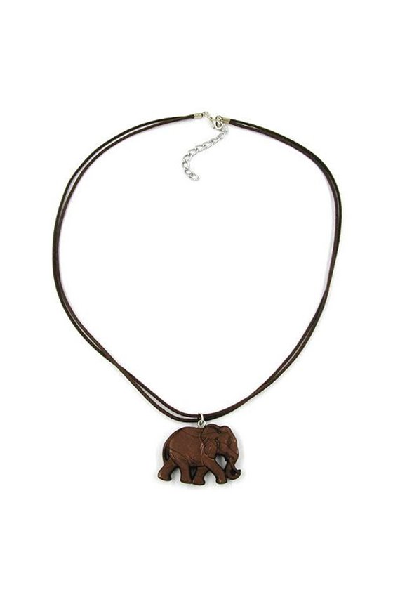 NECKLACE ELEPHANT DARK BROWN