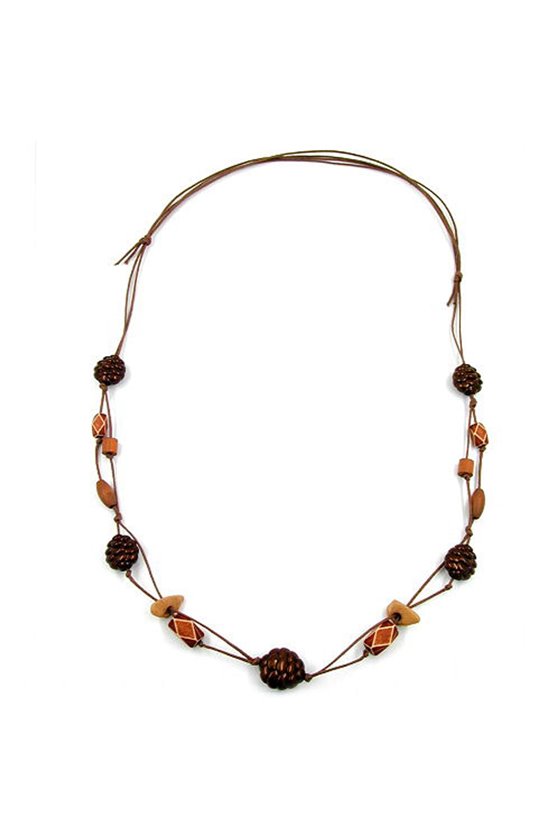 NECKLACE BEADS BROWN/COPPER COLOURS