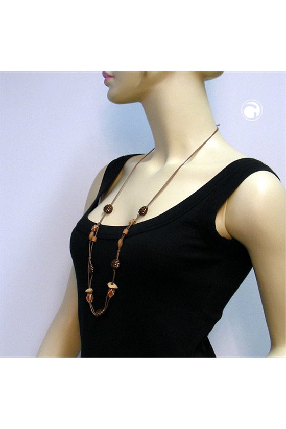 NECKLACE BEADS BROWN/COPPER COLOURS