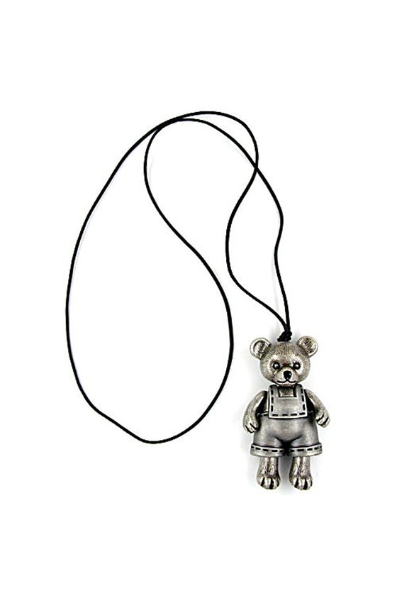 NECKLACE BEAR ANTIQUE-SILVER 90CM
