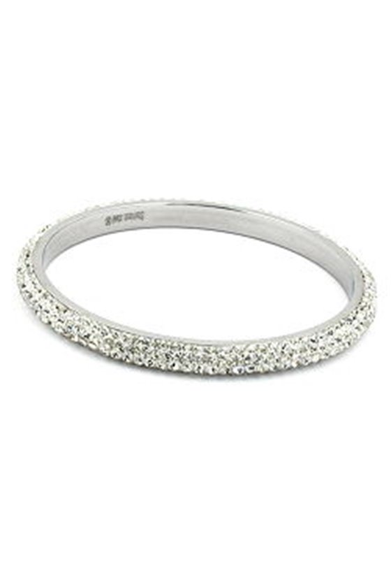 BANGLE 4 ROW GLASS CRYSTALS WHITE
