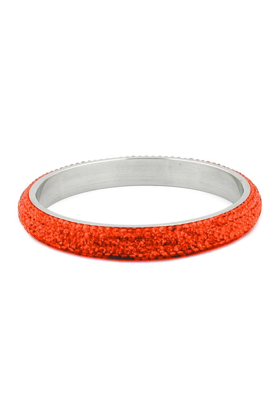 BANGLE 6 ROW GLASS CRYSTALS ORANGE