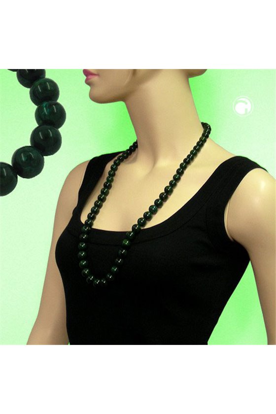 NECKLACE GREEN MARBLED BEADS