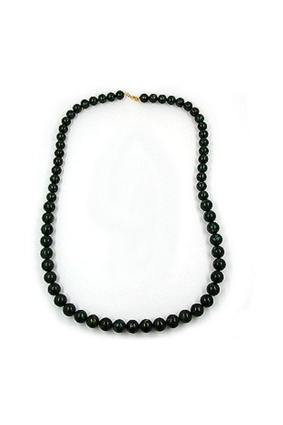 NECKLACE GREEN MARBLED BEADS