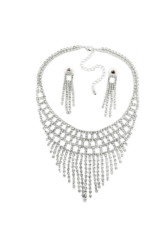 SET NECKLACE AND EARRINGS CZECH CUBIC ZIRCONIA