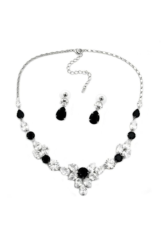 SET NECKLACE AND EARRINGS CZECH CUBIC ZIRCONIA