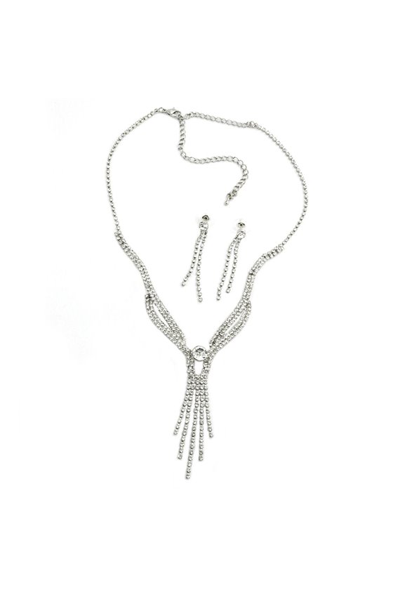 SET NECKLACE AND EARRINGS RHINESTONES