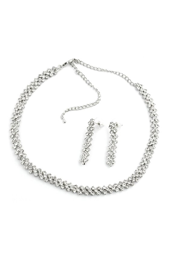 SET NECKLACE AND EARRINGS RHINESTONES